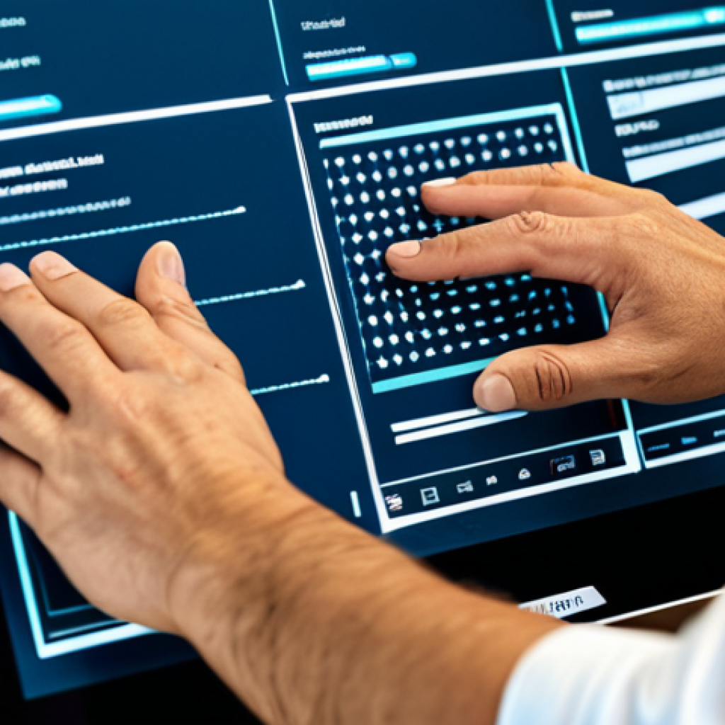 Accessible Technology**
"A professional UI/UX designer working on a touch-screen interface with tactile feedback for visually impaired users. The interface features raised patterns and clear, simple icons. Modern office setting, ergonomic workspace, fully clothed, modest attire, safe for work, appropriate content, perfect anatomy, well-formed hands, professional design, family-friendly."
**